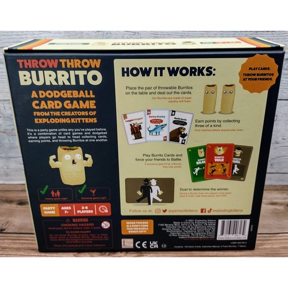 Throw Throw Burrito Dodge Ball Board Game by Exploding Kittens! Good Condition! - Picture 2 of 4